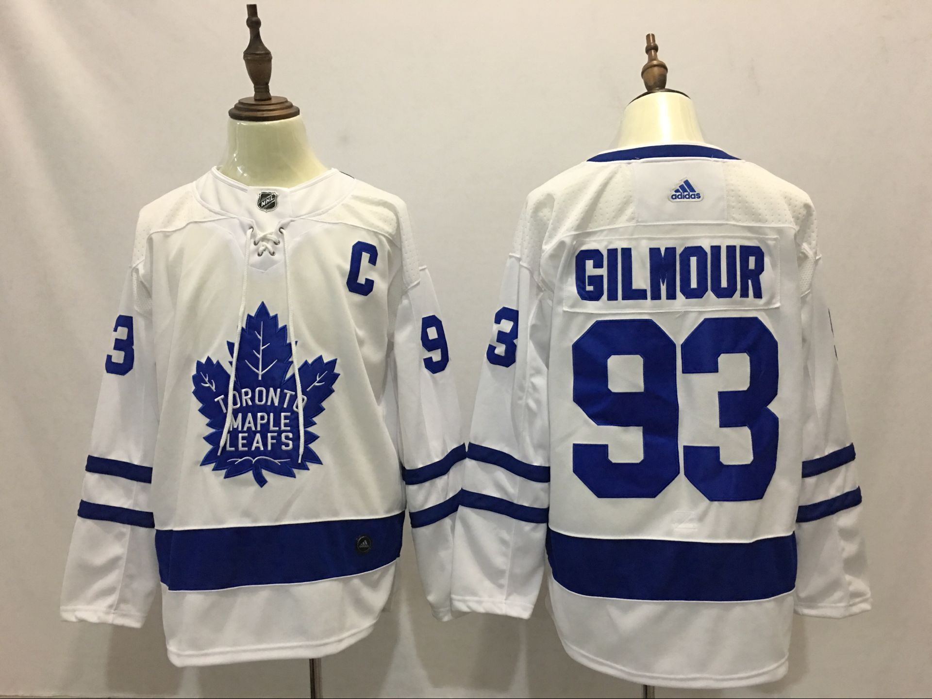 Men Toronto Maple Leafs 93 Gilmour White Adidas Hockey Stitched NHL Jerseys